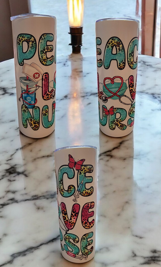 Peace Love Nurse Tumbler